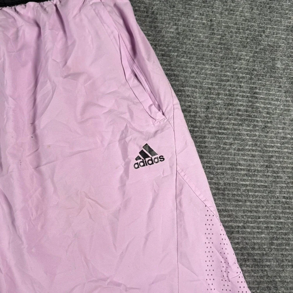 Adidas Athletic Shorts Mens 2XL Purple Good Zipper Pockets Drawstring